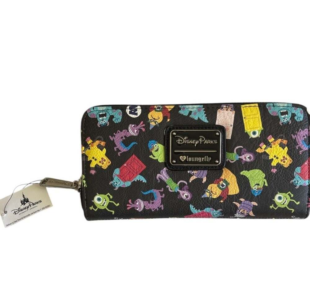 Disney Parks Loungefly Monsters Inc. All-Over Print Zip Around Wallet